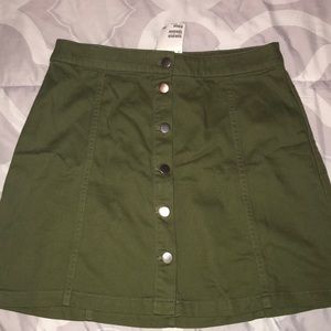 Army green skirt